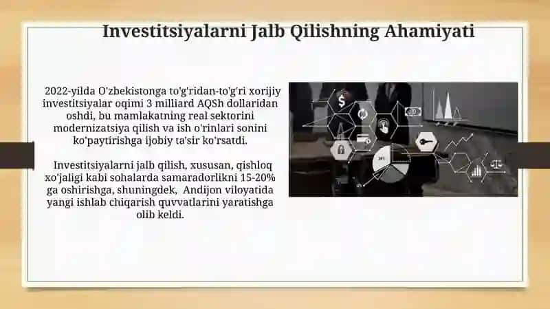 Investitsiyalarni Jalb Qilish va Samaradorligini Oshirish Yo'llari 3