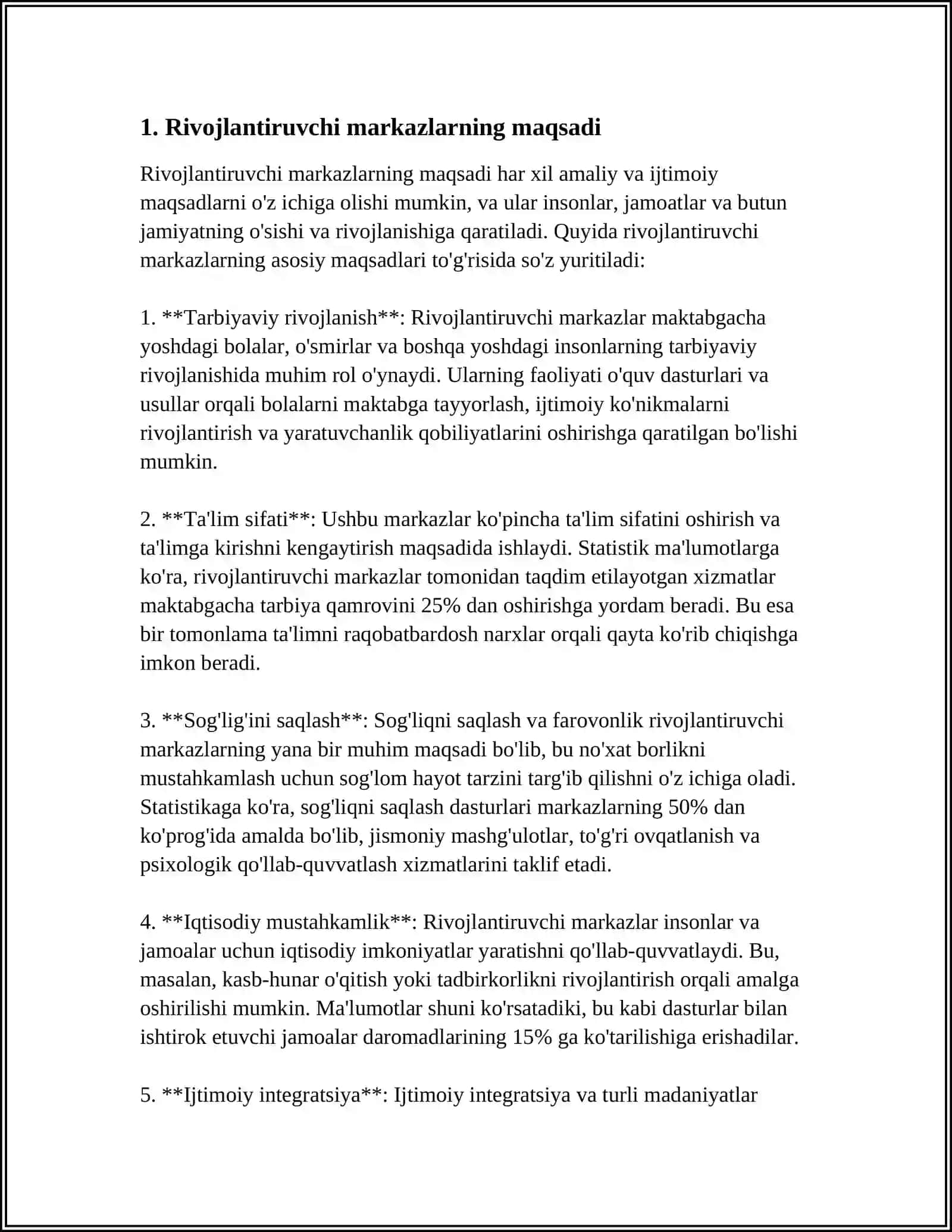 RIVOJLANTIRUVCHI MARKAZLARNI TASHKEL QILISH TEXNOLOGIYASI 3