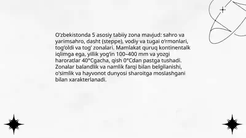 Oʻzbekiston tabiiy zonalari va faunasi 3