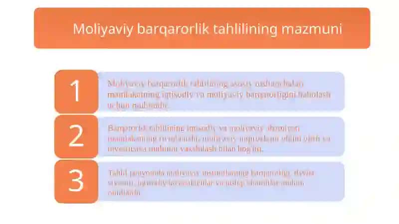 Moliyaviy barqarorlik tahlilining mazmuni, maqsadi va vazifalari 3