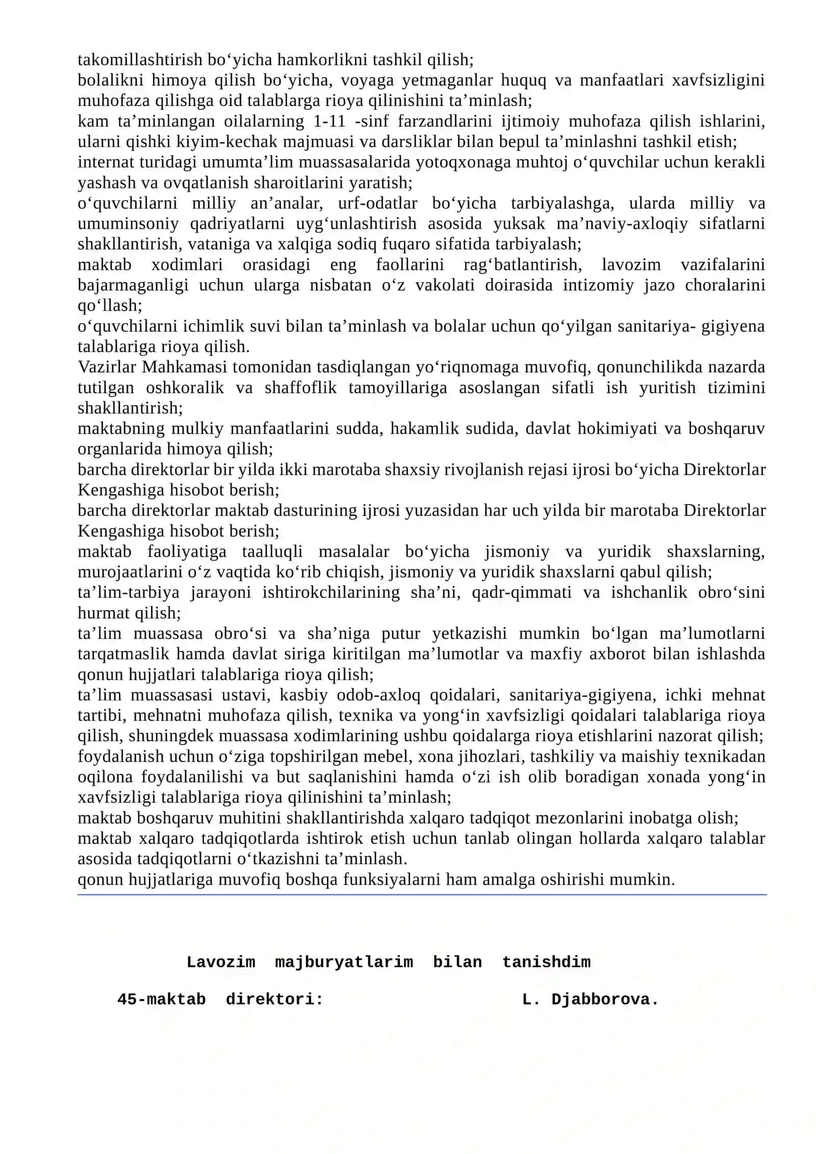 Direktor majburiyatlari 3