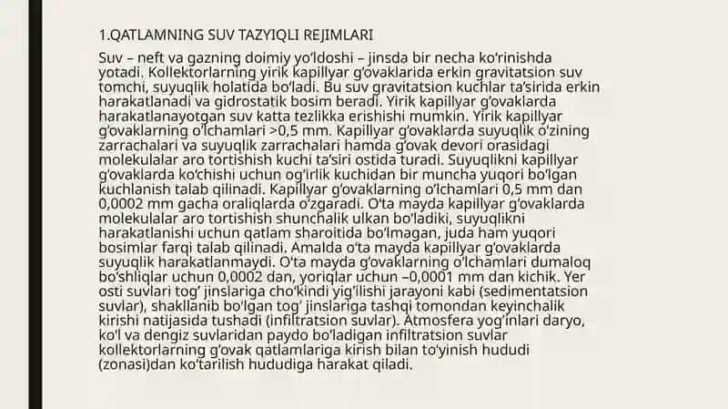 SUV TAZYIQLI REJIMDA NEFT UYUMLARINI LOYHALASH VA ISHLASH 3