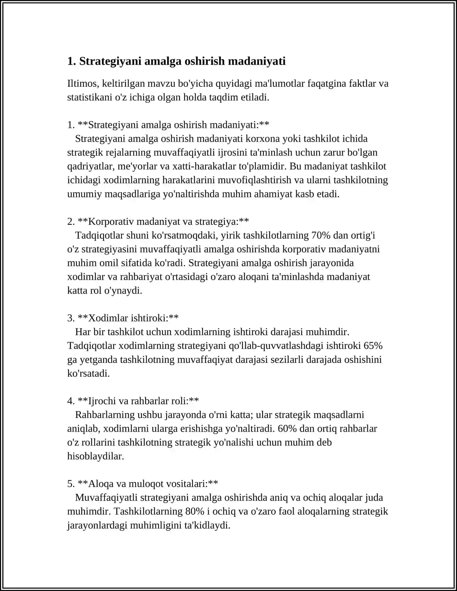 STRATEGIYANI QÕLLAB QUVVATLASH MADANIYATI 3