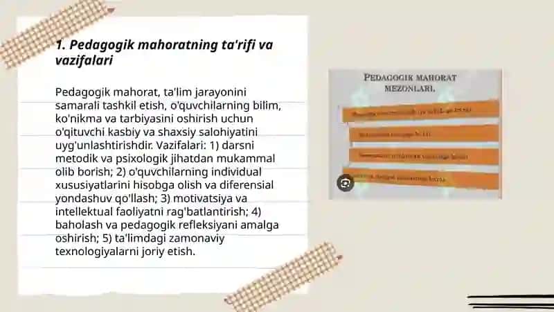 Pedagogik mahorat asoslari va uning tarkibiy qismlari 3