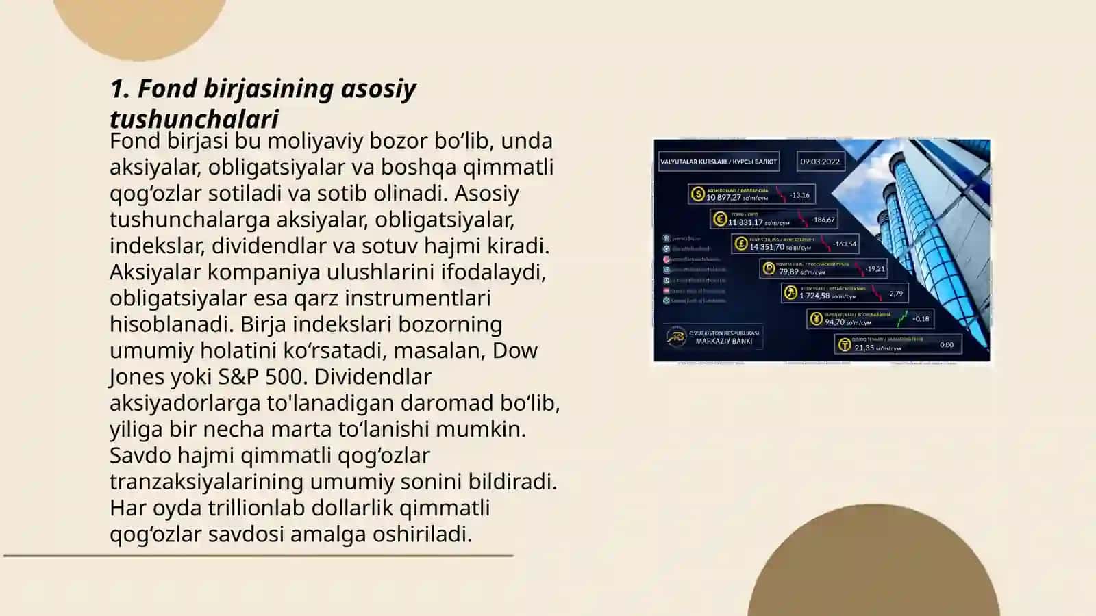 Fond birjasi va aksiyalar bozorini tahlil qilish 3