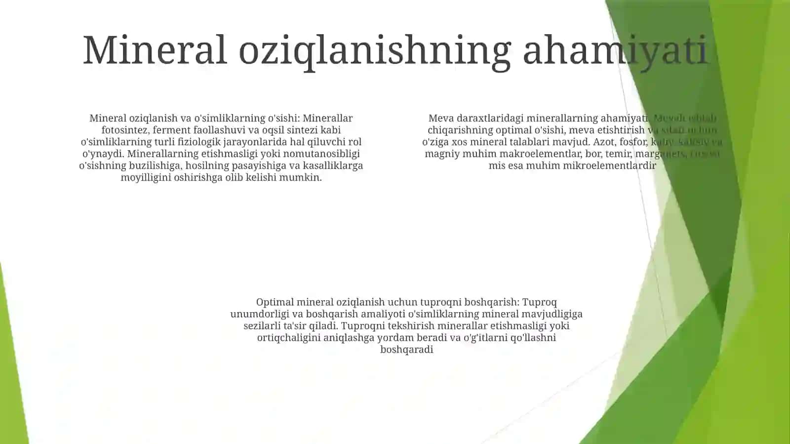 Mevali Daraxtlarning Mineral Oziqlanishi 3