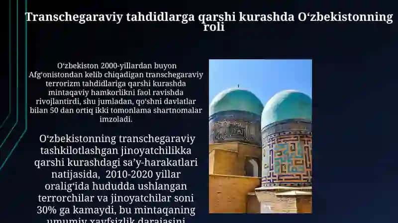 Transchegaraviy tahdidlarga qarshi kurashda Oʻzbekistonning roli 3