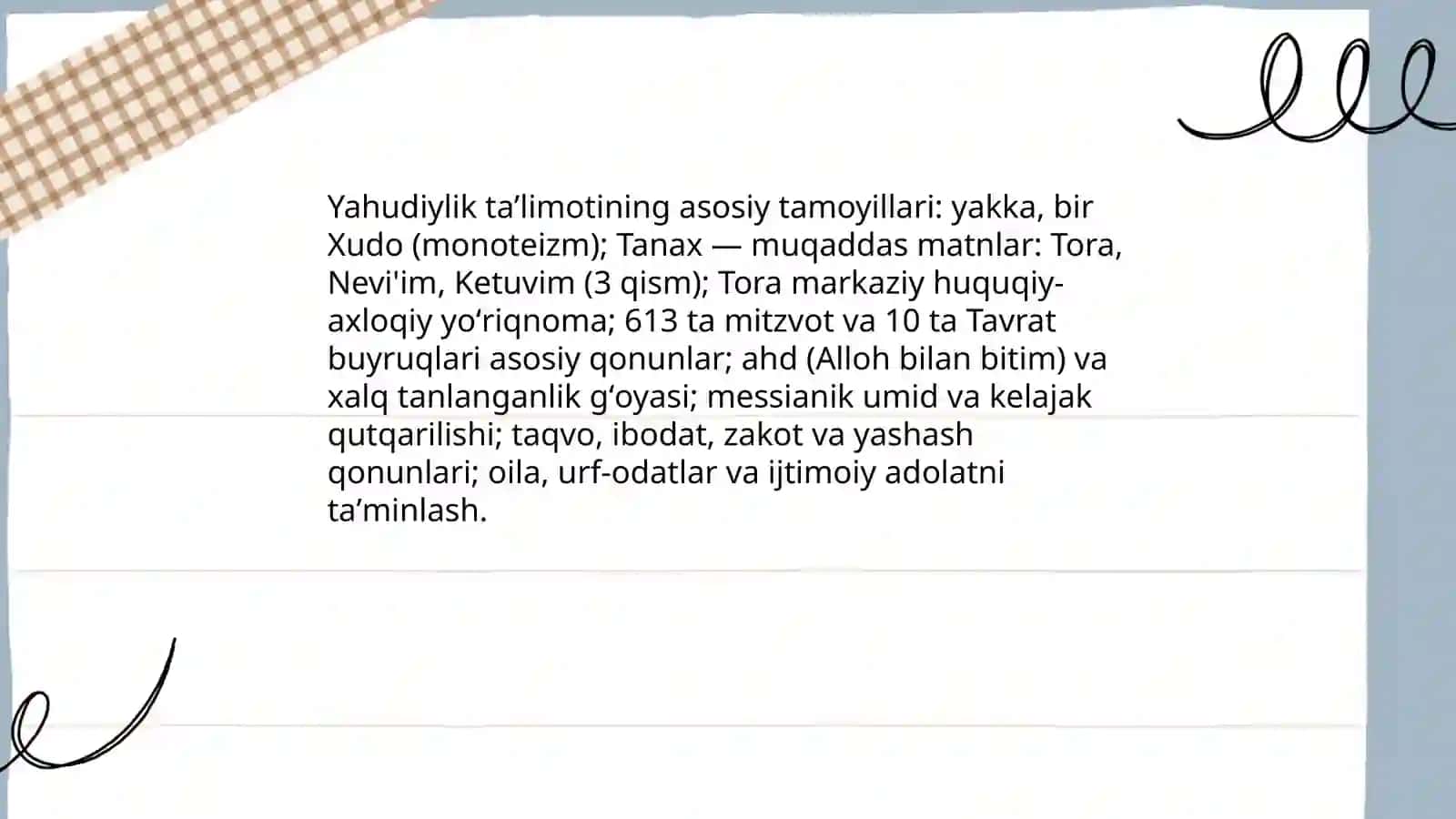 Yahudiylik taʼlimoti va muqaddas kitobi 3