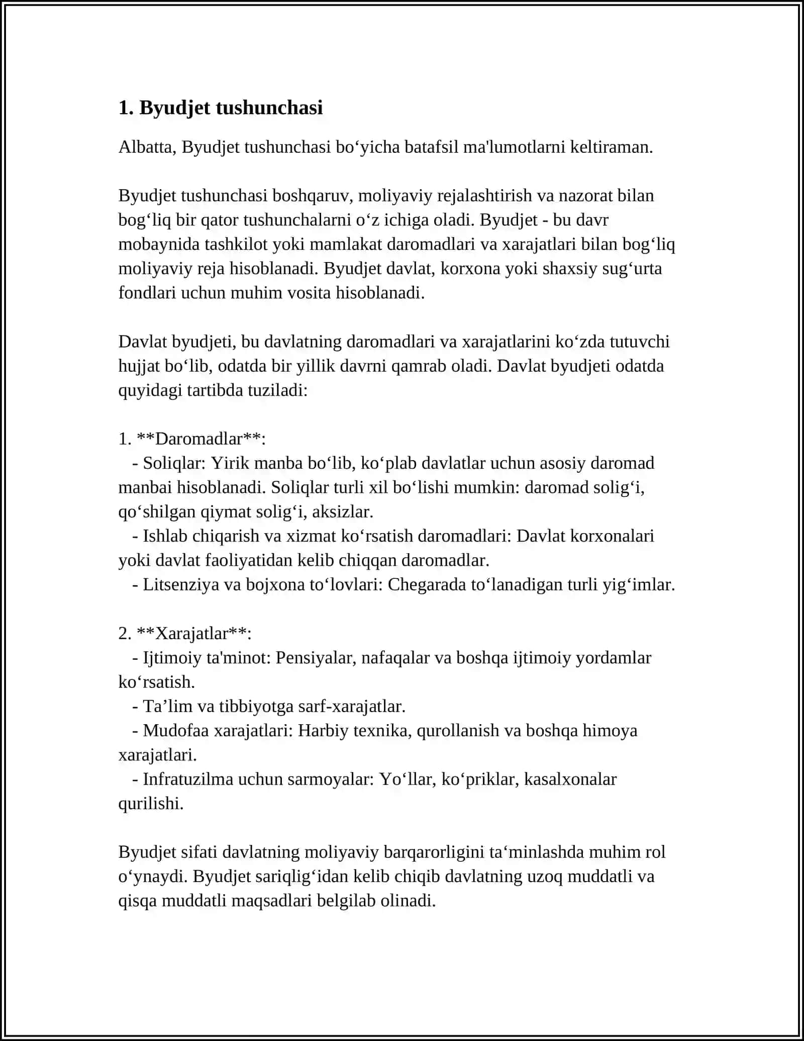 "BYUDJET HISOBI" FANIGA KIRISH. FANNING MAZMUNI, PREDMETI VA USULLARI 3