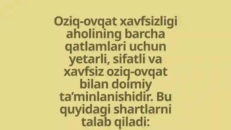 Oziq-ovqat xavfsizligi va qishloq xo‘jaligini rivojlantirish 3