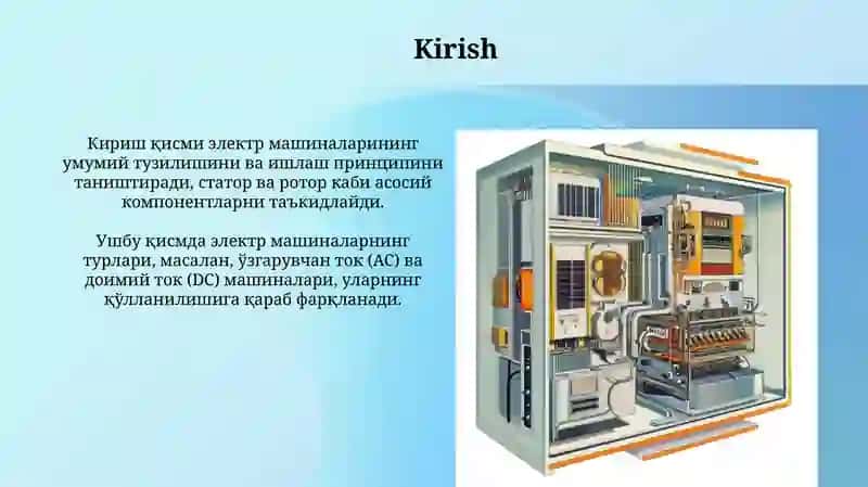 Elektr mashinalarining umumiy tuzilmasi va ishlash printsipi 3
