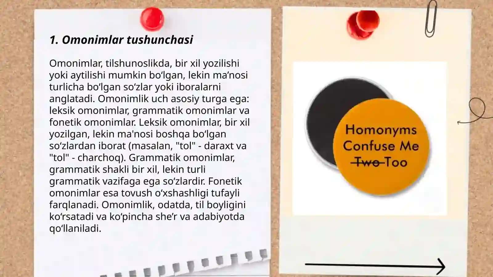 Omonimlar. Omoformalar. Omonimlarning yuzaga kelish sabablari 3