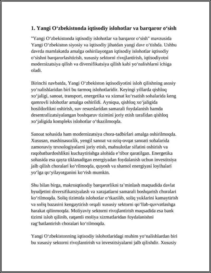 Yangi O‘zbekistonda iqtisodiy islohotlar va barqaror o‘sish 3