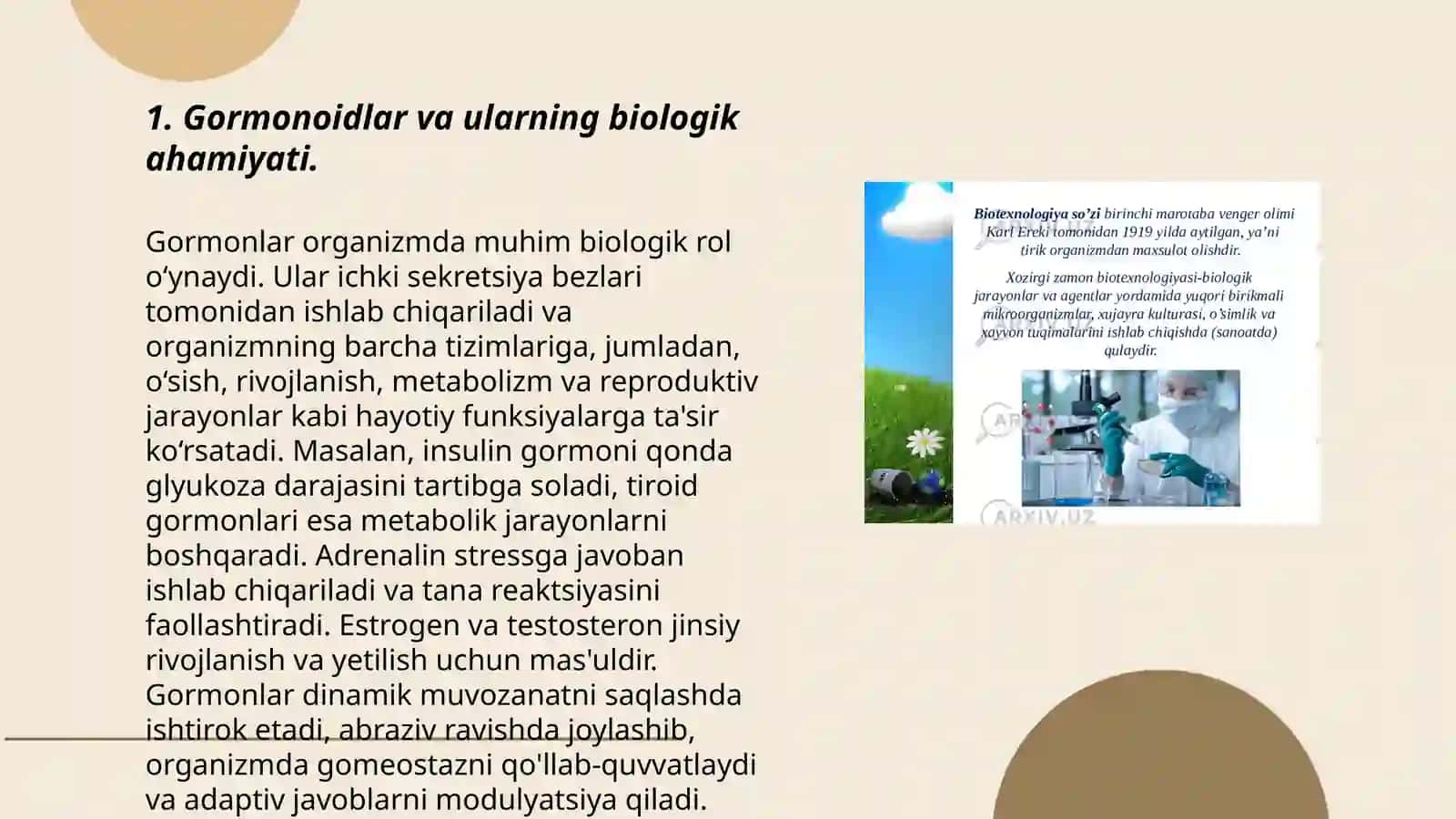 Gormonoidlar va ularning biologik ahamiyati 3