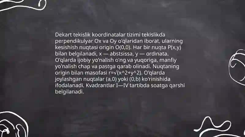 Dekart tekislik koordinatalar tizimi 3