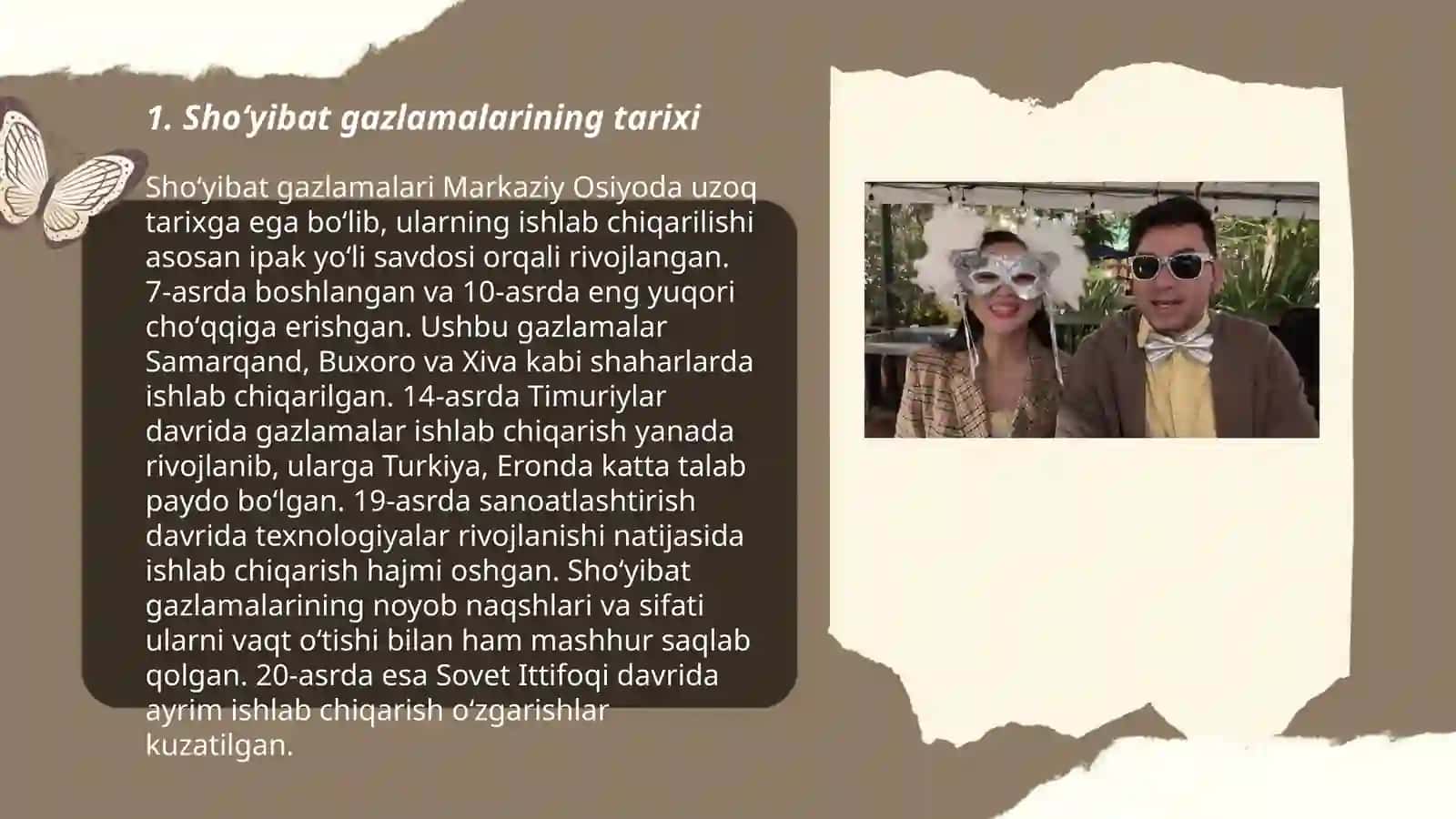 Shoʻyibat gazlamalari tarixi 3