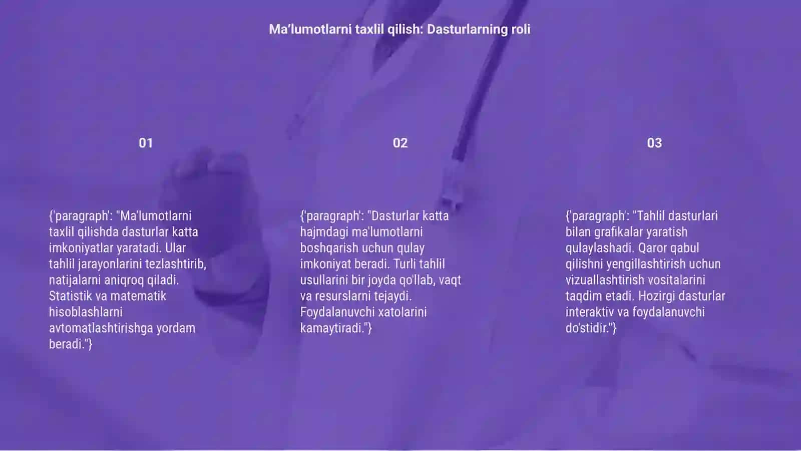 Maʼlumotlarni taxlil qilishda dasturlarni ahamiyati 3