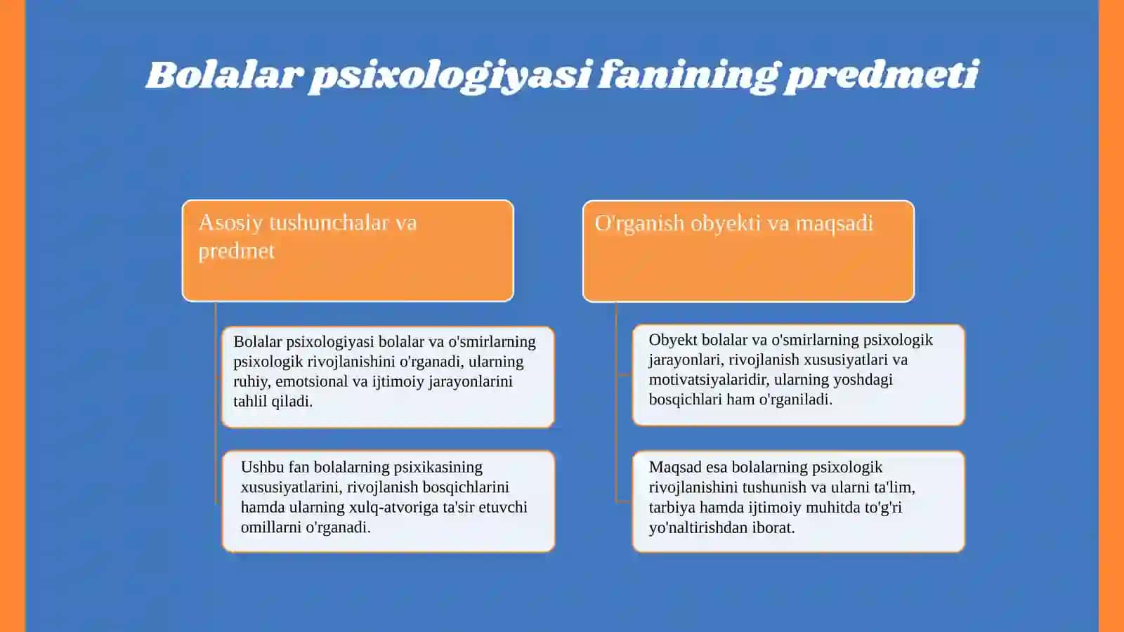 Bolalar psixologiyasi fanining predmeti, maqsadi va vazifalari 3