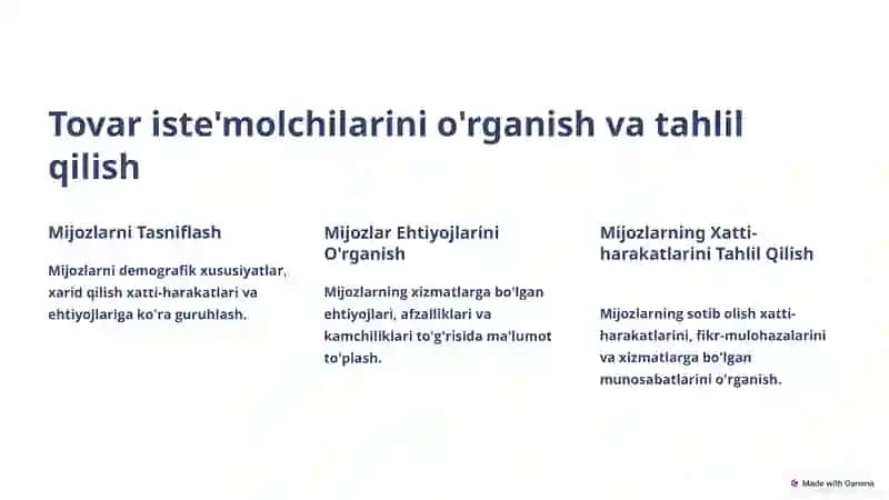 Tovar iste'molchilari va tashkilot xizmatlari servisi 3