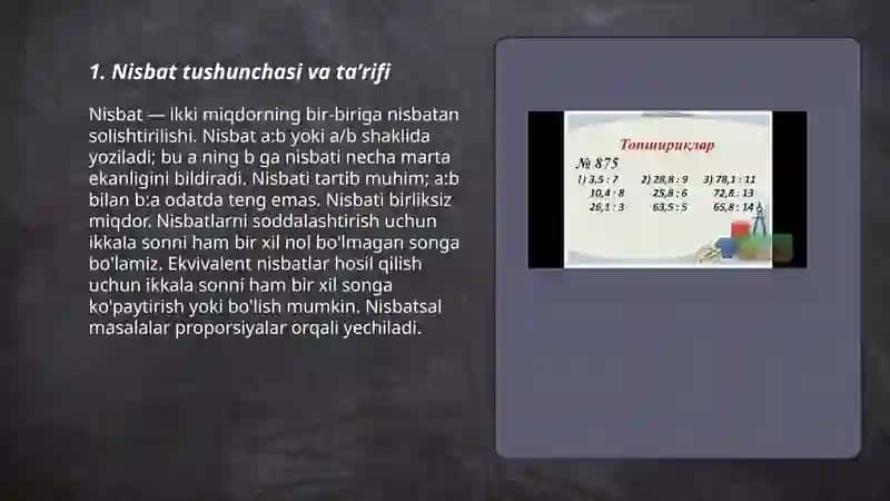 5 sinf matematikasidan nisbat tushunchasi 3
