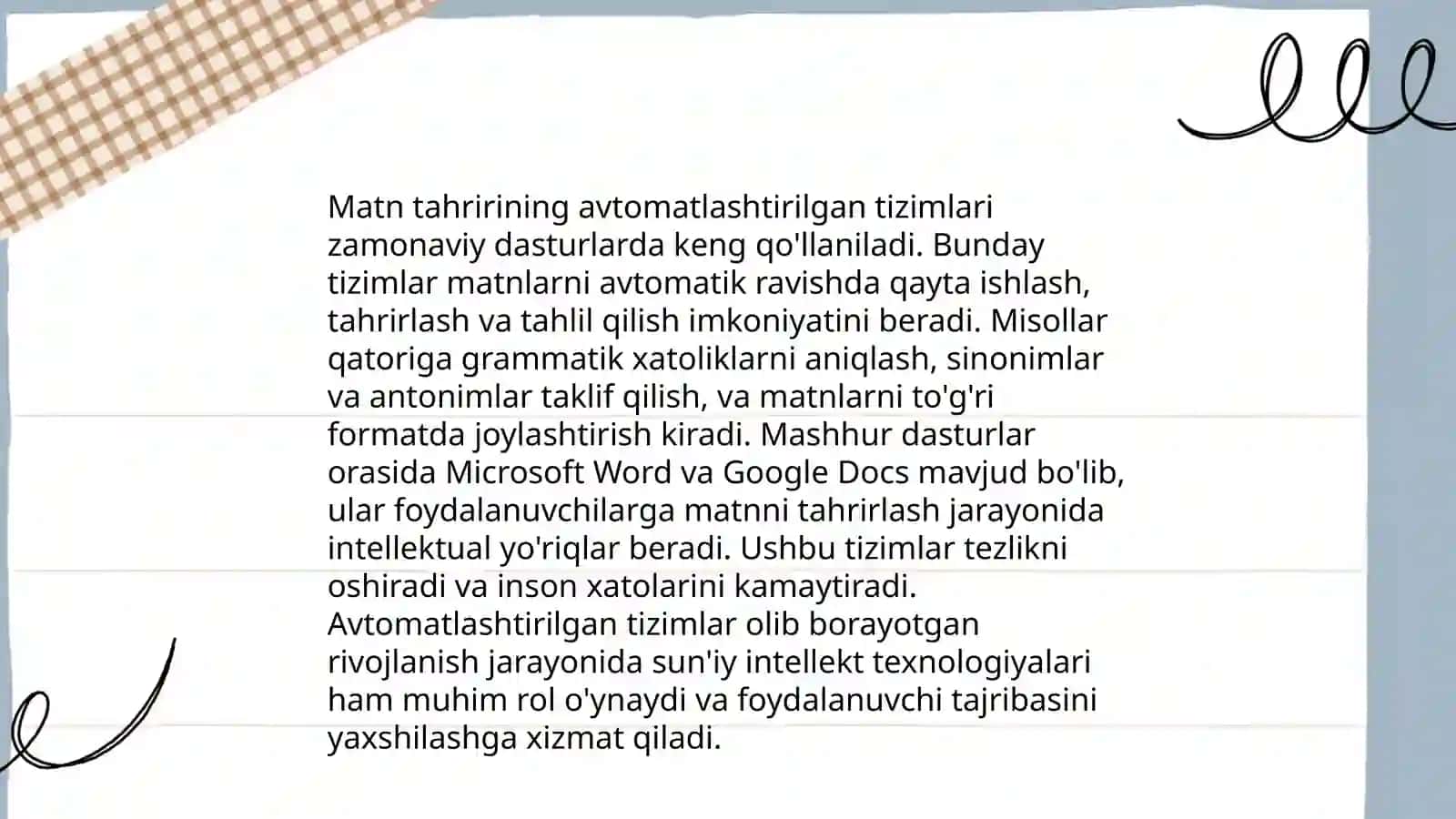 Kompyuter lingvistikasining avtomatik tahrir yo'nalishi 3