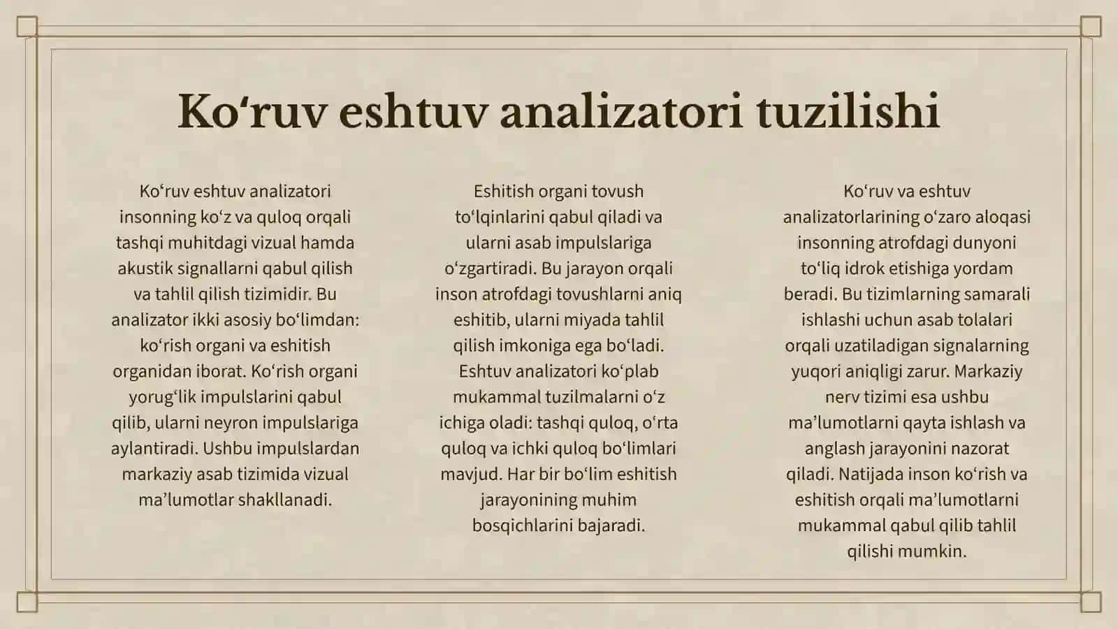 KOʻRUV ESHTUV ANALIZATOR 3