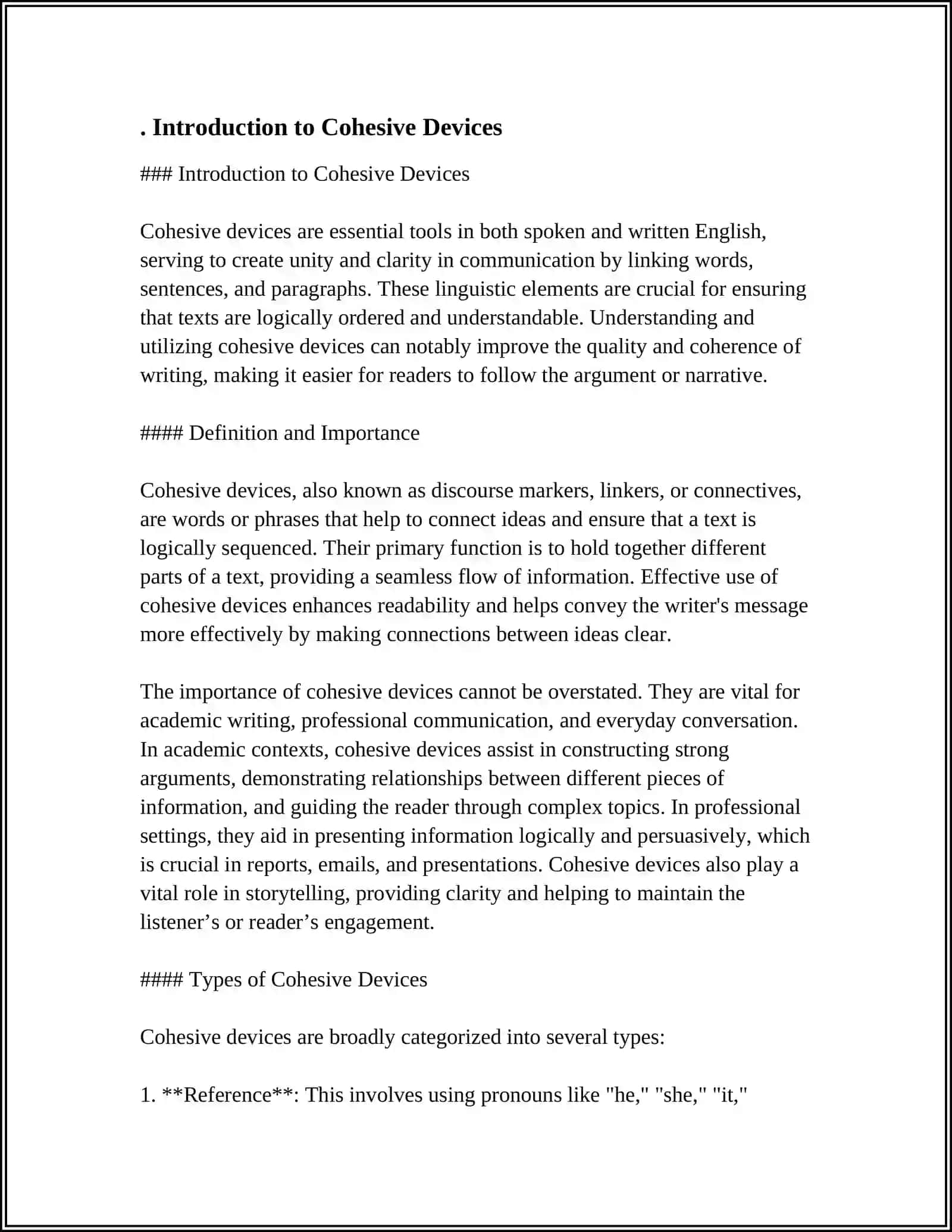 COHESIVE DEVICES IN YOUR ESSAY 3