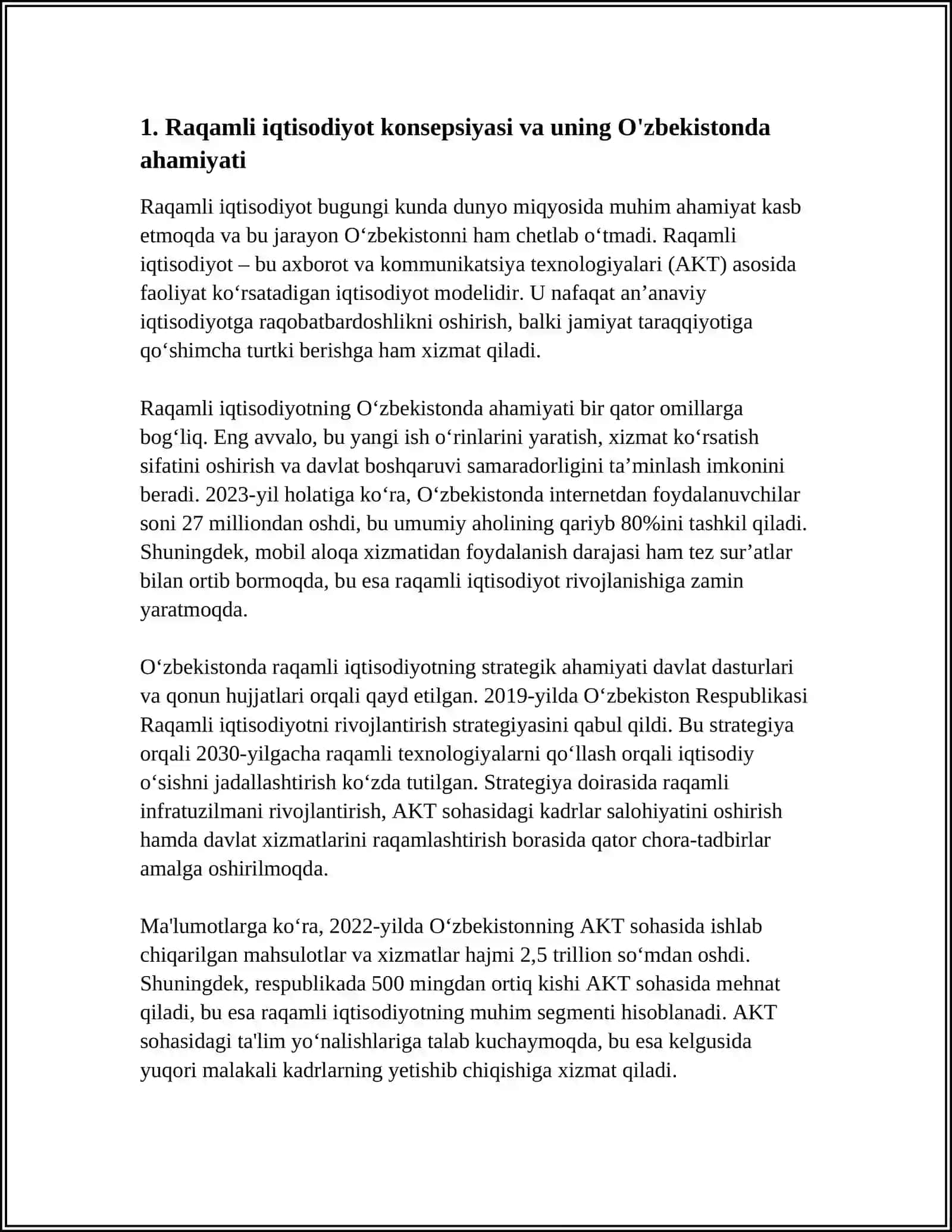 O'ZBEKISTONDA RAQAMLI IQTISODIYOTNING RIVOJLANISHI 3