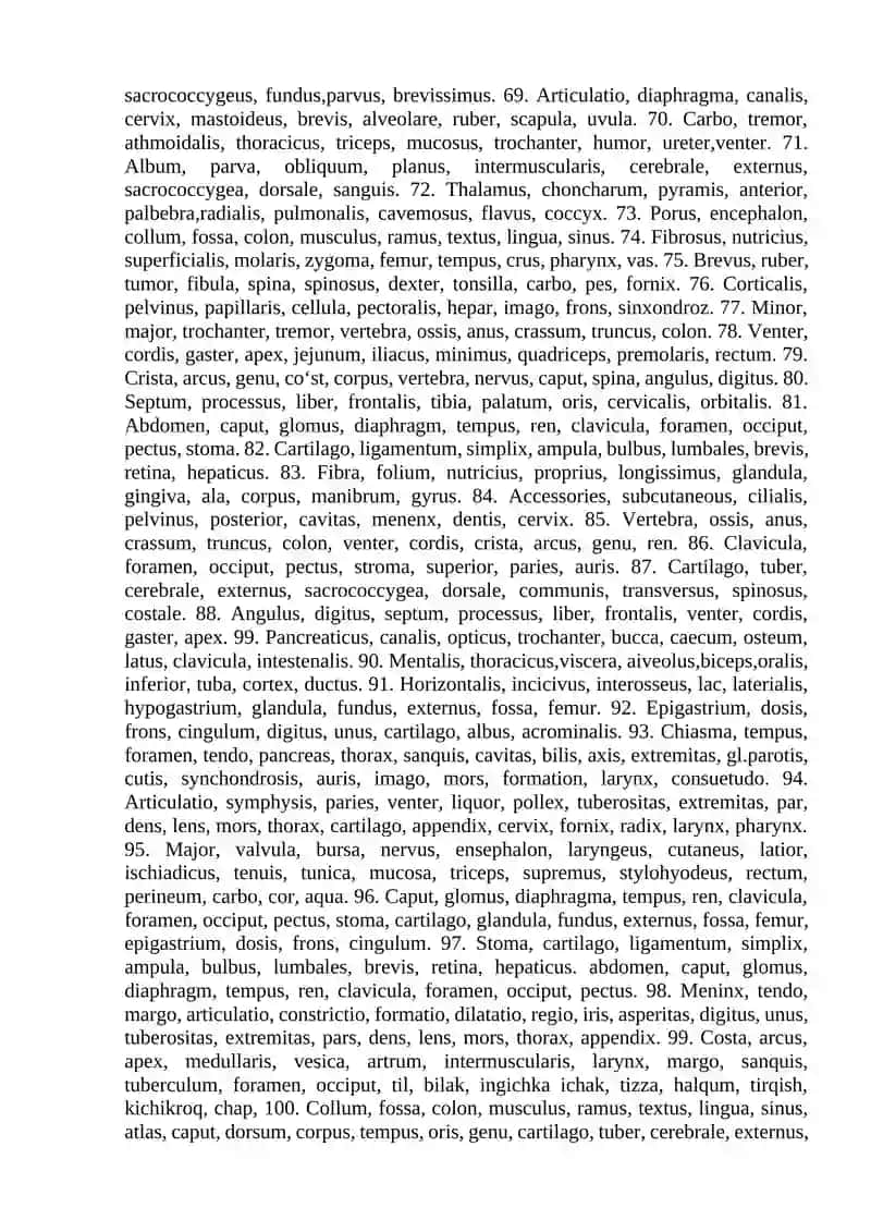 Tana, barg, tog‘ay, qism, vrach, teshik, sistola, qovurg‘alar, tirnoq, qon 3