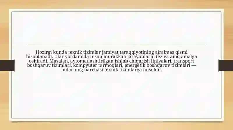 Texnik tizim va ularni boshqarish uslublari 3
