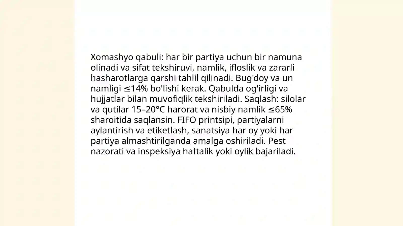 Non ishlab chiqarishning texnologik sxemasi 3