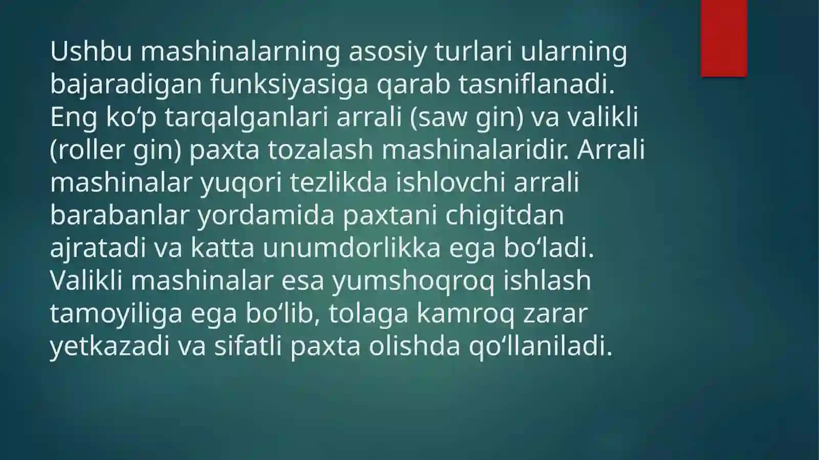 Xorijiy paxta tozalash mashinalari to‘g‘risida ma’lumot 3