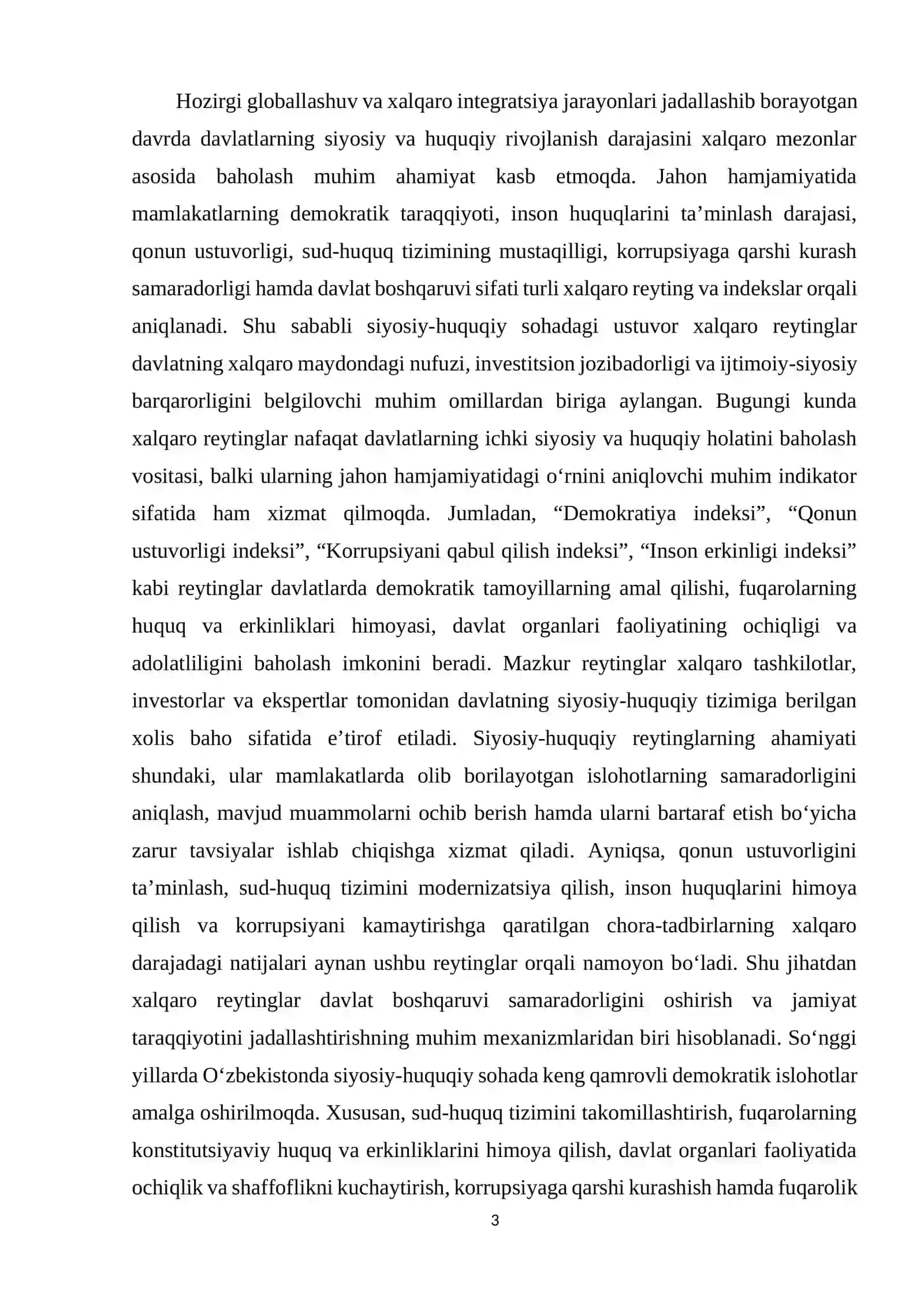 Siyosiy huquqiy sohadagi ustuvor xalqaro reytinglar 3