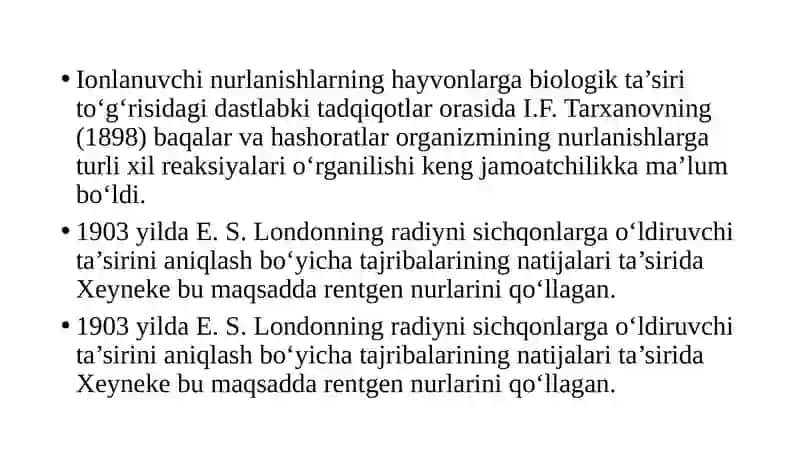 Radiobiologiyaning fizikaviyasoslari 3