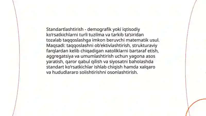 Standartlashtirish, standartlashtirilgan koʻrsatkichlarning qiymatlari, ularni hisoblash 3
