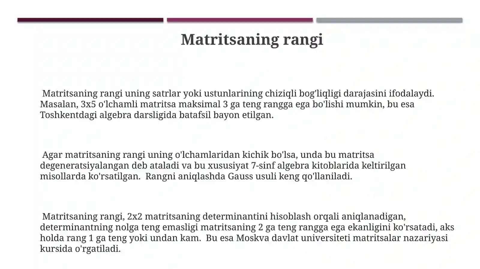 Bir jinsli chiziqli algebraik tenglamalar sistemasi 3
