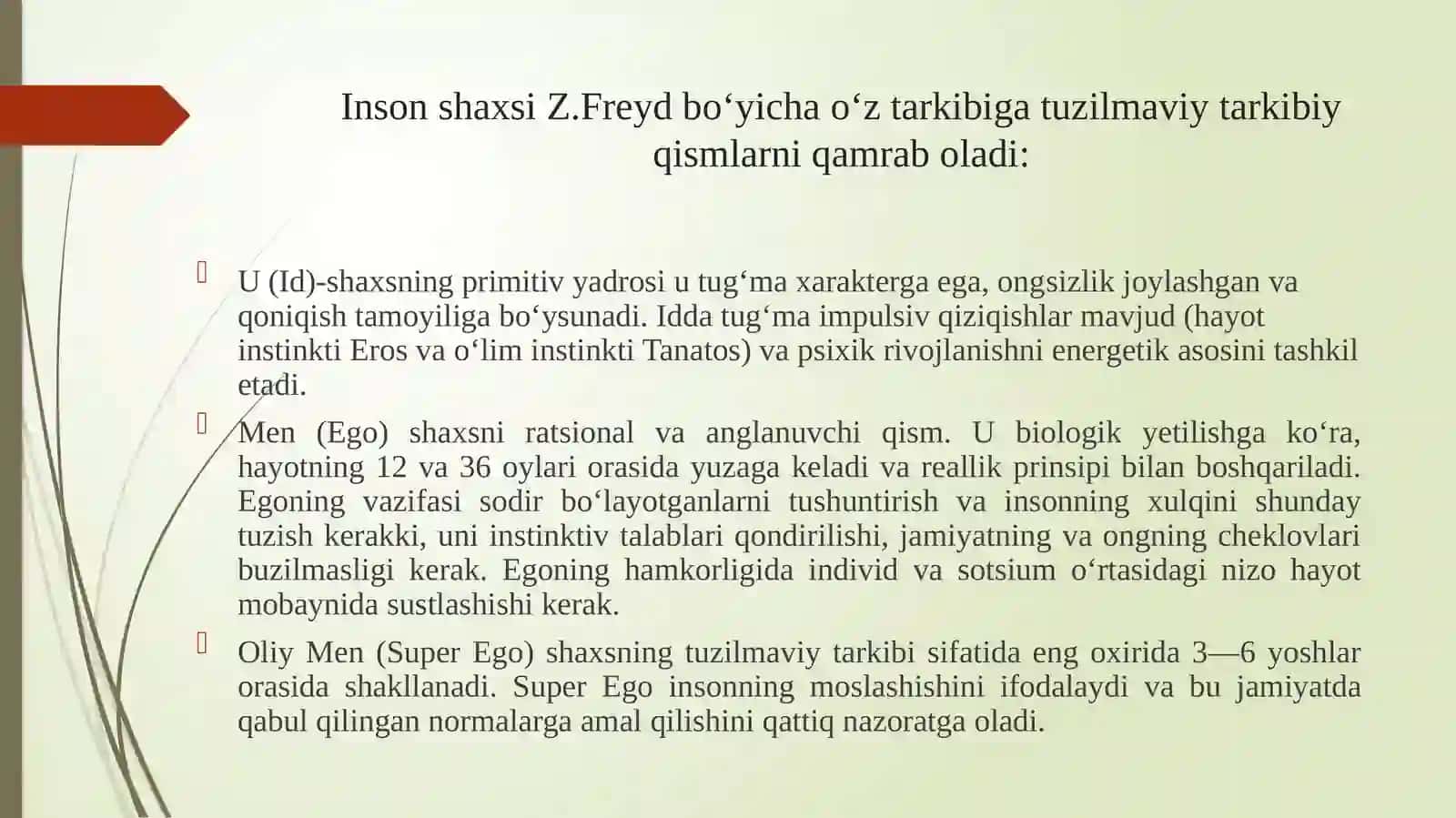 SHAXS RIVOJLANISHI SIFATIDA PSIXIK RIVOJLANISHNING PSIXOANALITIK YO‘NALISHI 3