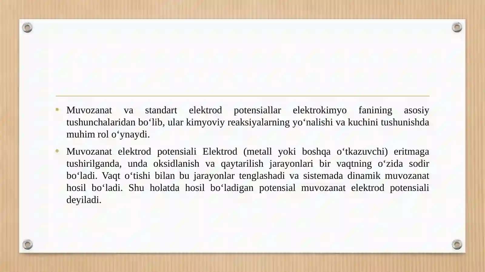 MUVOZANAT VA STANDART ELEKTROD POTENSIALLAR 3