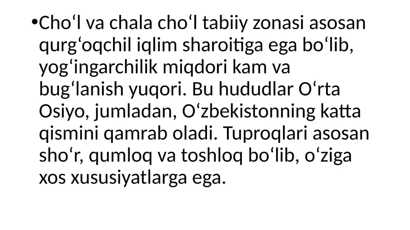 Cho‘l va chalacho‘l tabiiy zonasini tuproqlari 3