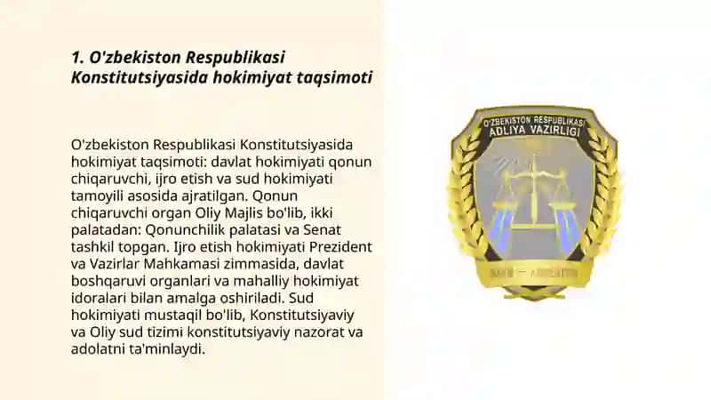 O'zbekiston Respublikasida hokimiyat tizimi 3
