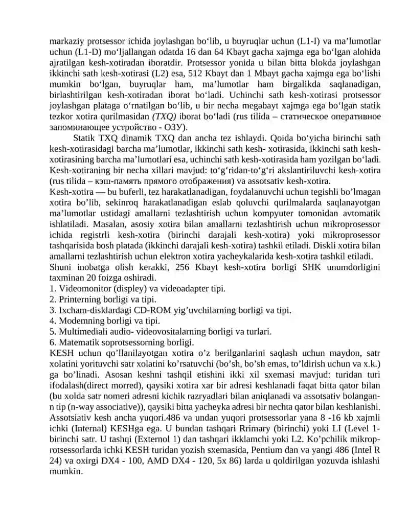 Pentium 4 da kesh xotirani tashkil etish 3