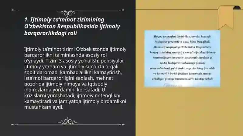 O'zbekiston Respublikasida Ijtimoiy Ta’minot Tizimi 3