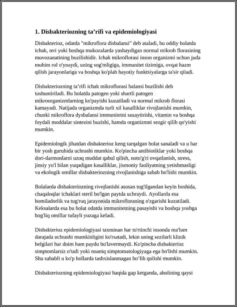 DISBAKTERIOZ VA DISBAKTERIOZNING ZAMONAVIY BAKTERIOLOGIK DIAGNOSTIKASI 3