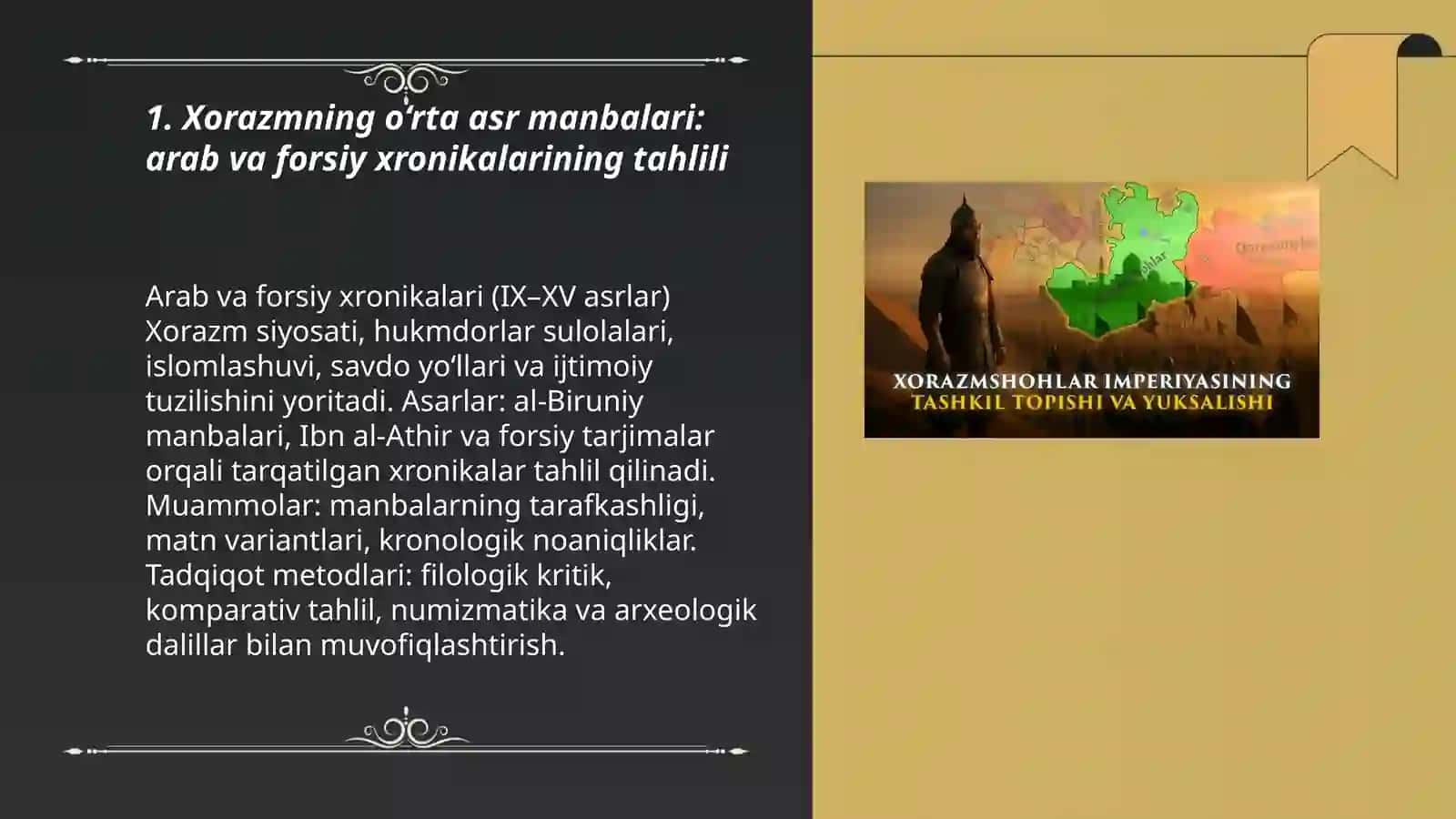 Xorazmning o‘rta asr manbalari: arab va forsiy xronikalarining tahlili 3