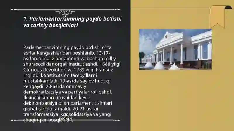 Parlamentarizimning rivojlanish xususiyatlari 3