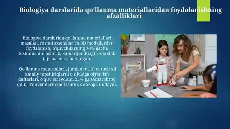 Biologiyani oʻqitishda tarqatuv materiallarini qoʻllash metodikasi 3