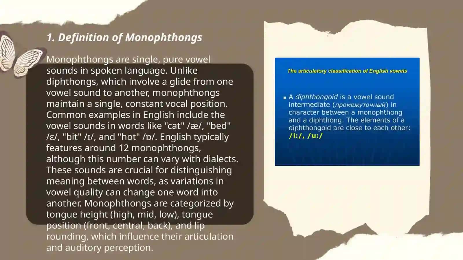 Classifications of Monophthongs 3