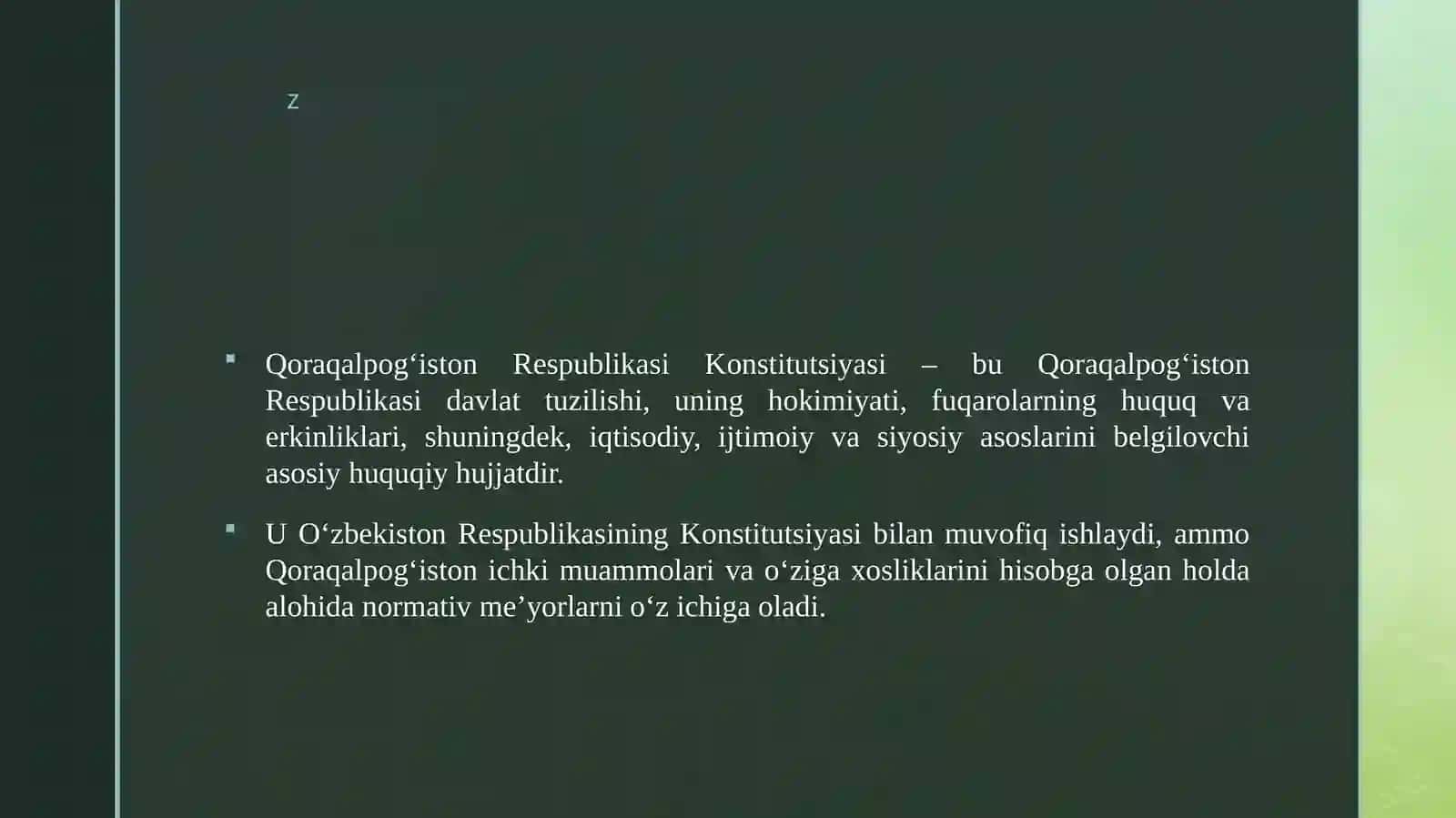 Qoraqalpog‘iston respublikasi Konstitutsiyasi 3