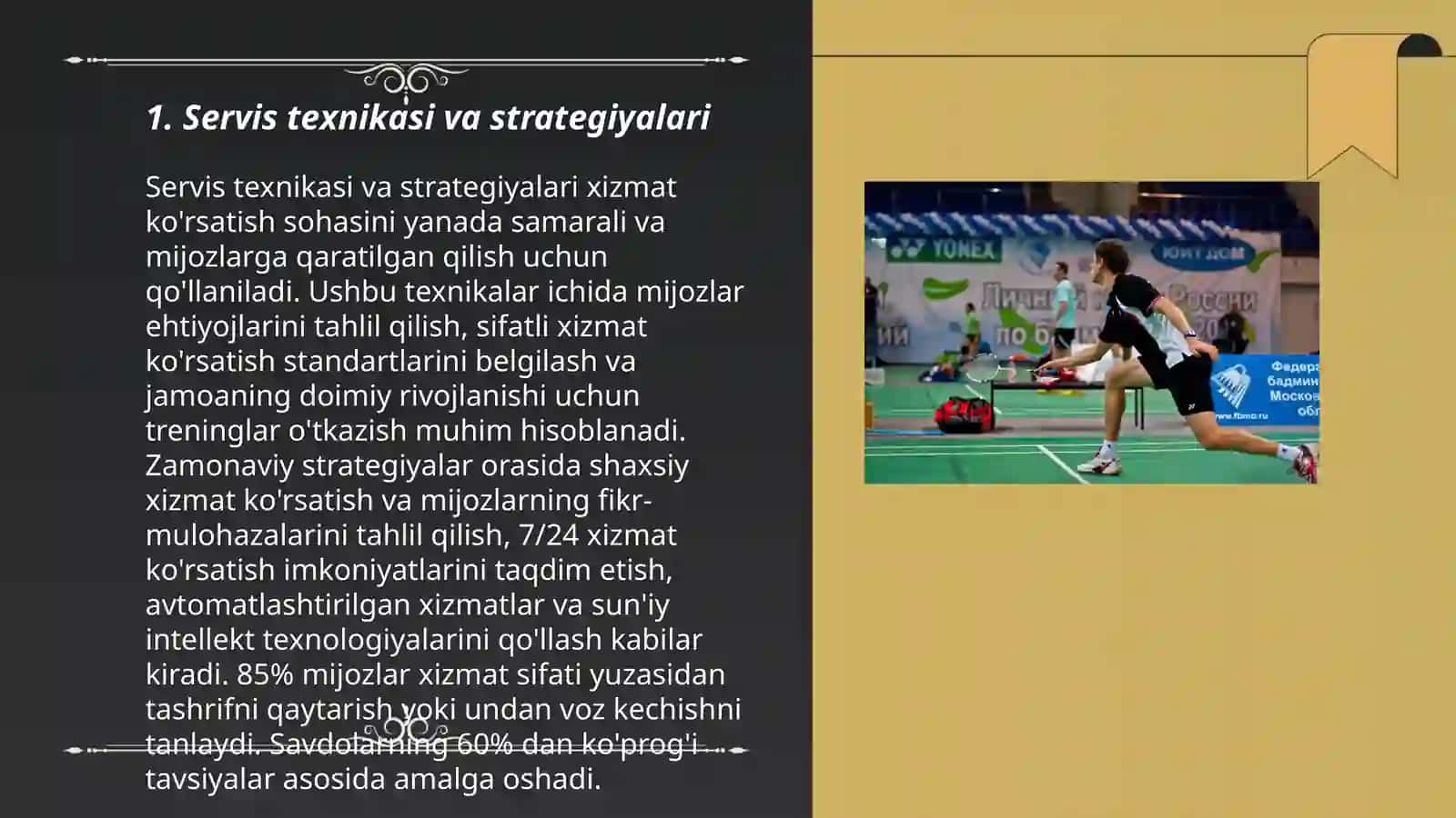 Servis texnikasi va strategiyalari 3