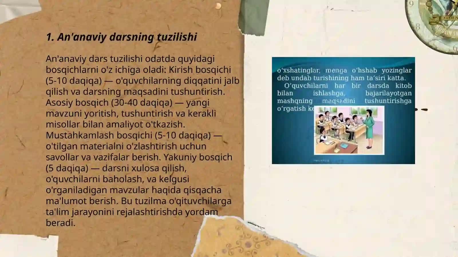 Boshlang'ich ta'limda darsning turlari va tuzilishi 3